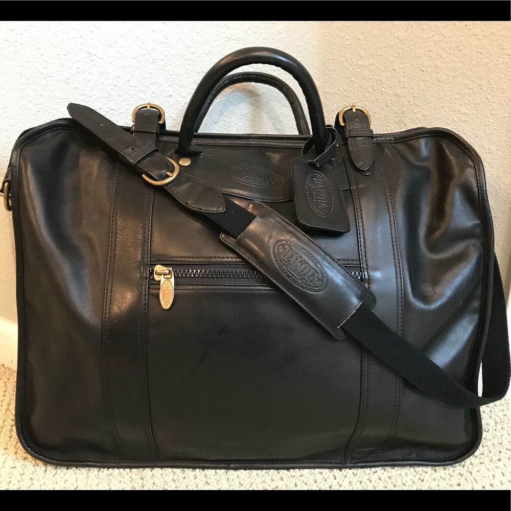 Tumi Black Leather Travel Bag